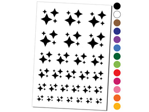 Shiny Sparkle Stars Temporary Tattoo Water Resistant Fake Body Art Set Collection