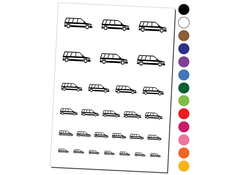 Station Wagon Family Car Vehicle Automobile Temporary Tattoo Water Resistant Fake Body Art Set Collection