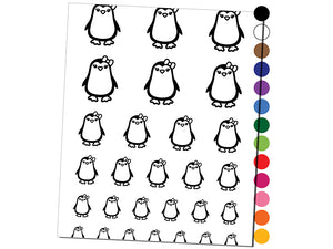 Cute Girl Penguin with Bow Temporary Tattoo Water Resistant Fake Body Art Set Collection