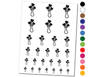 Vase of Heart Flowers Valentine's Day Temporary Tattoo Water Resistant Fake Body Art Set Collection