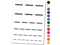 Cancelled Bold Text Temporary Tattoo Water Resistant Fake Body Art Set Collection