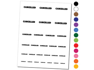 Cancelled Bold Text Temporary Tattoo Water Resistant Fake Body Art Set Collection