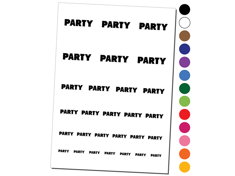 Party Bold Text Temporary Tattoo Water Resistant Fake Body Art Set Collection