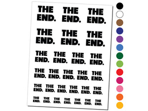 The End Bold Text Temporary Tattoo Water Resistant Fake Body Art Set Collection