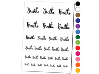 Breathe Elegant Text Self Care Temporary Tattoo Water Resistant Fake Body Art Set Collection