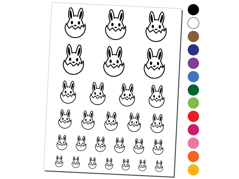 Easter Bunny Hatching Egg Shell Temporary Tattoo Water Resistant Fake Body Art Set Collection