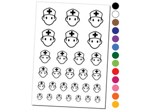 Occupation Medical Nurse Icon Temporary Tattoo Water Resistant Fake Body Art Set Collection