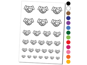 Shaking Hands Agreement Icon Temporary Tattoo Water Resistant Fake Body Art Set Collection