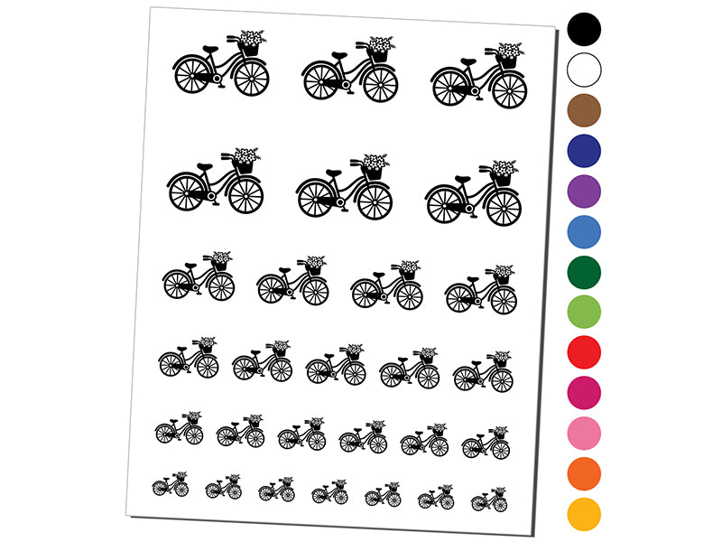 Bike with Flowers Temporary Tattoo Water Resistant Fake Body Art Set Collection
