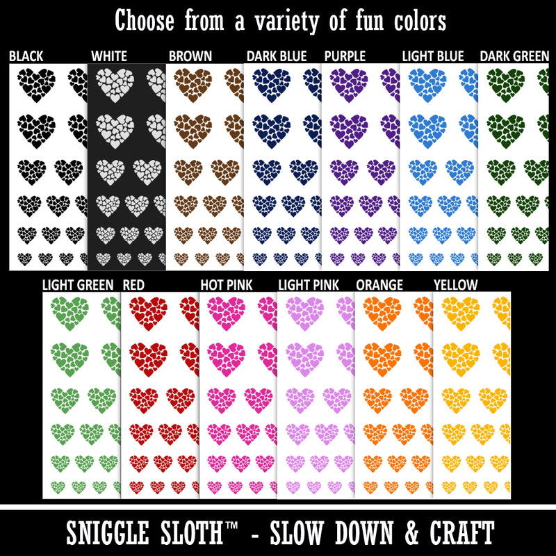 Hearts in Heart Valentine's Day Temporary Tattoo Water Resistant Fake Body Art Set Collection