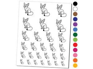 Adorable Fennec Fox Temporary Tattoo Water Resistant Fake Body Art Set Collection