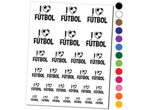 I Love Futbol Soccer Heart Shaped Ball Sports Temporary Tattoo Water Resistant Fake Body Art Set Collection