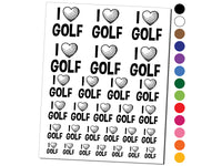I Love Golf Heart Shaped Ball Sports Temporary Tattoo Water Resistant Fake Body Art Set Collection