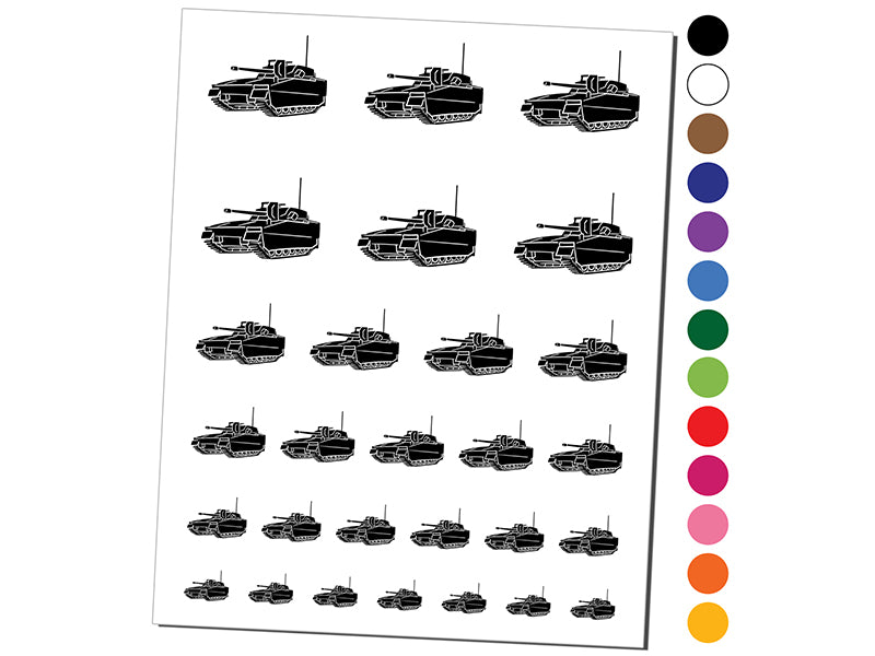 Military Army Tank Temporary Tattoo Water Resistant Fake Body Art Set Collection