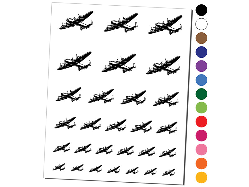 Military Bomber Plane Temporary Tattoo Water Resistant Fake Body Art Set Collection