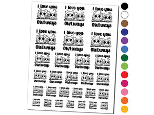 I Love You OWLways Always Owl Couple Anniversary Temporary Tattoo Water Resistant Fake Body Art Set Collection