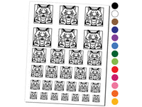 Distressed Striped Cat Looks Worried Temporary Tattoo Water Resistant Fake Body Art Set Collection