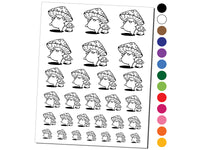 Happy Kawaii Mushroom Friends Temporary Tattoo Water Resistant Fake Body Art Set Collection