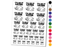 I'll Do It Later Lazy Cat Temporary Tattoo Water Resistant Fake Body Art Set Collection