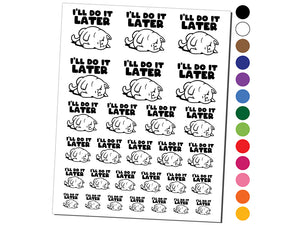 I'll Do It Later Lazy Cat Temporary Tattoo Water Resistant Fake Body Art Set Collection