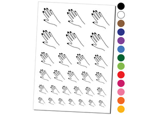 Hand with Painted Nails Temporary Tattoo Water Resistant Fake Body Art Set Collection