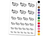 Heart Couple Love Anniversary Valentine's Day Temporary Tattoo Water Resistant Fake Body Art Set Collection