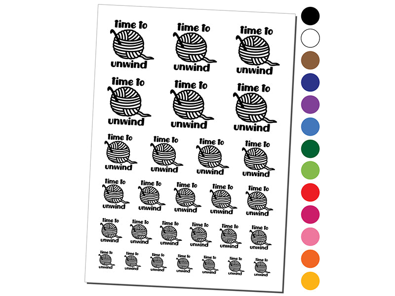 Time to Unwind Crocheting Temporary Tattoo Water Resistant Fake Body Art Set Collection