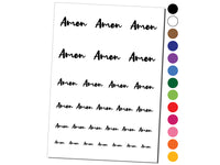 Amen Cursive Fun Text Prayer Praying Temporary Tattoo Water Resistant Fake Body Art Set Collection