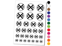 Railroad Crossing Train Temporary Tattoo Water Resistant Fake Body Art Set Collection