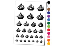 Pirate Ship with Jolly Roger Skull Temporary Tattoo Water Resistant Fake Body Art Set Collection