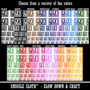 Monogram Swirls Number 9 Nine Temporary Tattoo Water Resistant Fake Body Art Set Collection