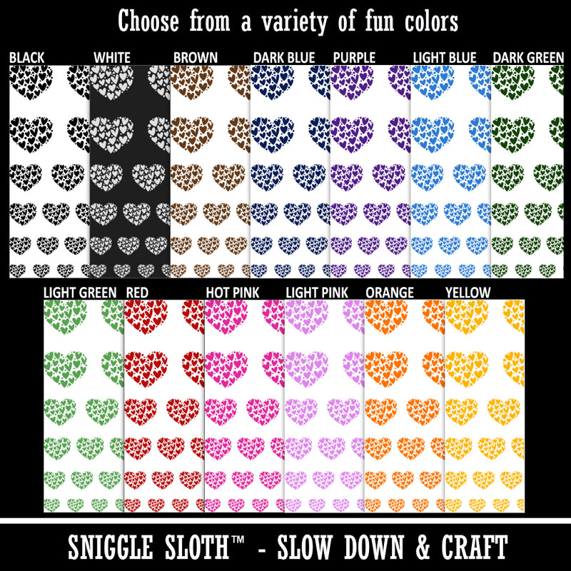 Adorable Heart Made of Hearts and Dots Temporary Tattoo Water Resistant Fake Body Art Set Collection