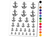 Naval Nautical Anchor with Rope for Sailors with Boats Temporary Tattoo Water Resistant Fake Body Art Set Collection