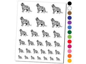 Regal Standing Bengal Tiger Temporary Tattoo Water Resistant Fake Body Art Set Collection