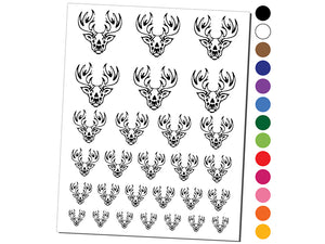 Tribal Deer Buck Head Temporary Tattoo Water Resistant Fake Body Art Set Collection