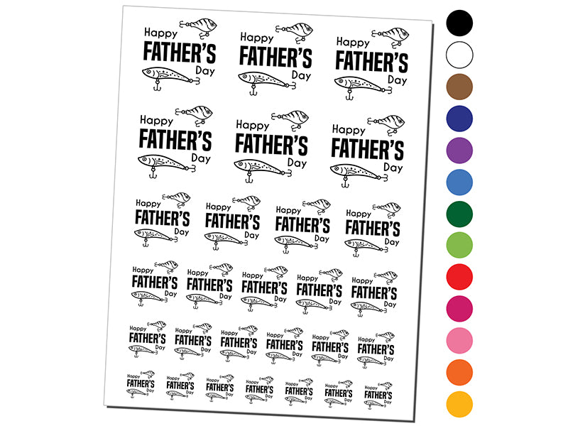 Happy Father's Day Fishing Lure Bait Temporary Tattoo Water Resistant Fake Body Art Set Collection