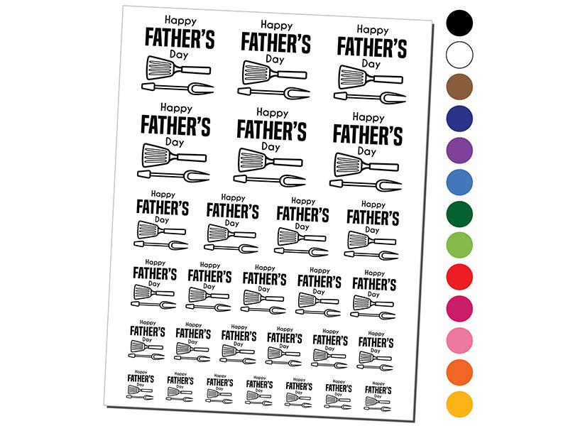 Happy Father's Day Grill BBQ Temporary Tattoo Water Resistant Fake Body Art Set Collection