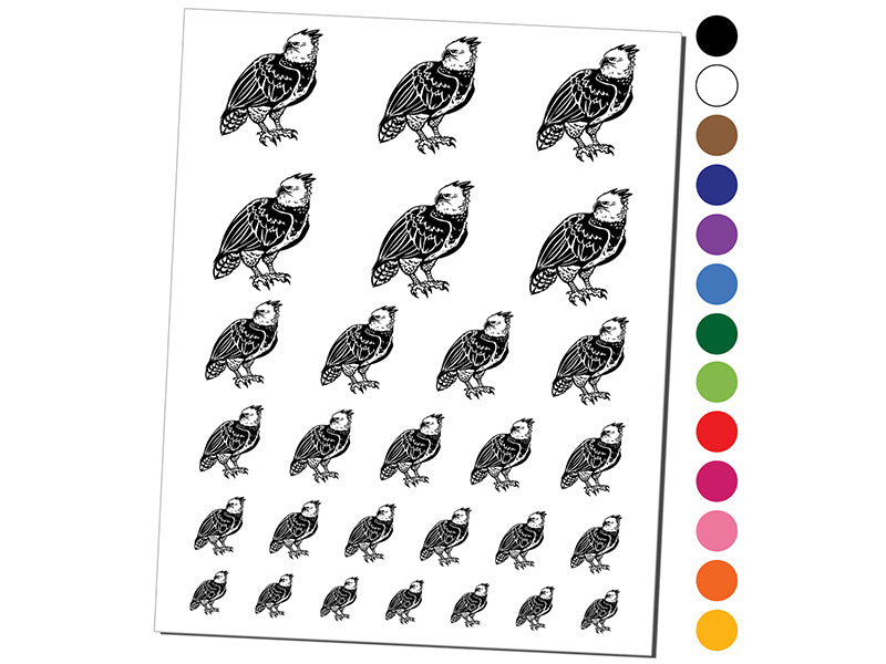 Magnificent Harpy Eagle Temporary Tattoo Water Resistant Fake Body Art Set Collection