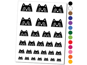 Peeking Black Cat Temporary Tattoo Water Resistant Fake Body Art Set Collection