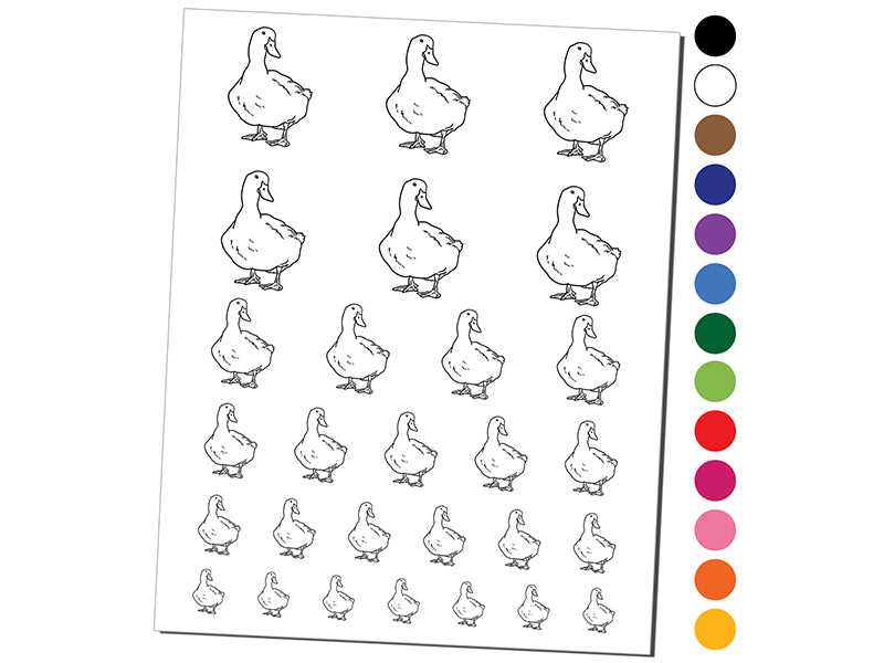 White Pekin Duck Temporary Tattoo Water Resistant Fake Body Art Set Collection