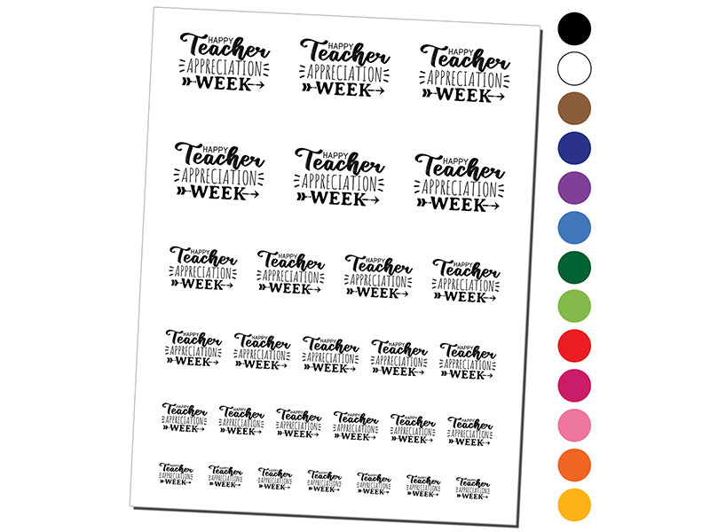 Fun and Sweet Happy Teacher Appreciation Week Temporary Tattoo Water Resistant Fake Body Art Set Collection