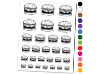 Delicious Hamburger Cheeseburger American Fast Food Temporary Tattoo Water Resistant Fake Body Art Set Collection