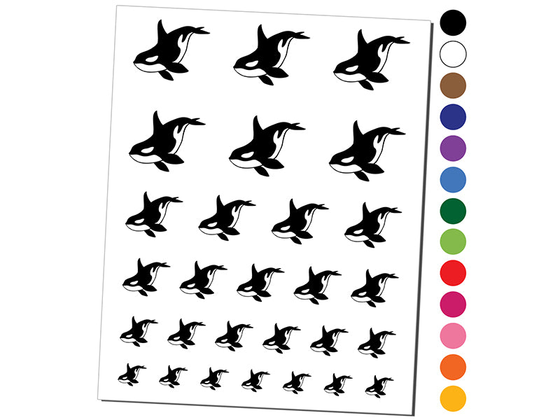 Majestic Orca Killer Whale Temporary Tattoo Water Resistant Fake Body Art Set Collection