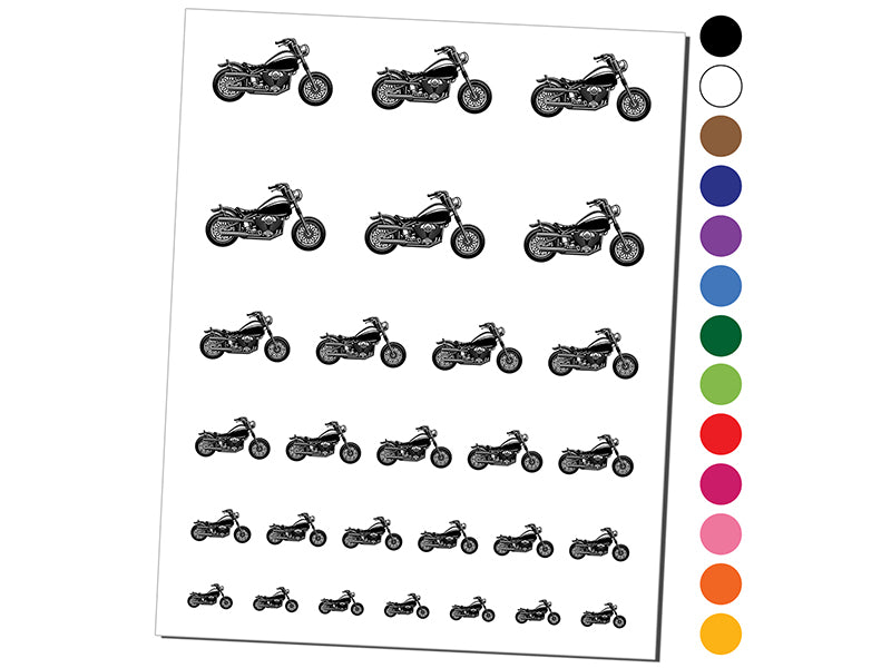 Motorcycle Motorbike Biker Vehicle Wheels Hog Temporary Tattoo Water Resistant Fake Body Art Set Collection