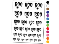 Boo with Spider Halloween Temporary Tattoo Water Resistant Fake Body Art Set Collection