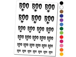 Boo with Spider Halloween Temporary Tattoo Water Resistant Fake Body Art Set Collection