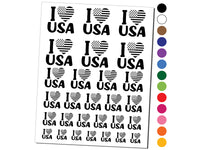 I Heart Flag USA Patriotic Fourth of July Temporary Tattoo Water Resistant Fake Body Art Set Collection