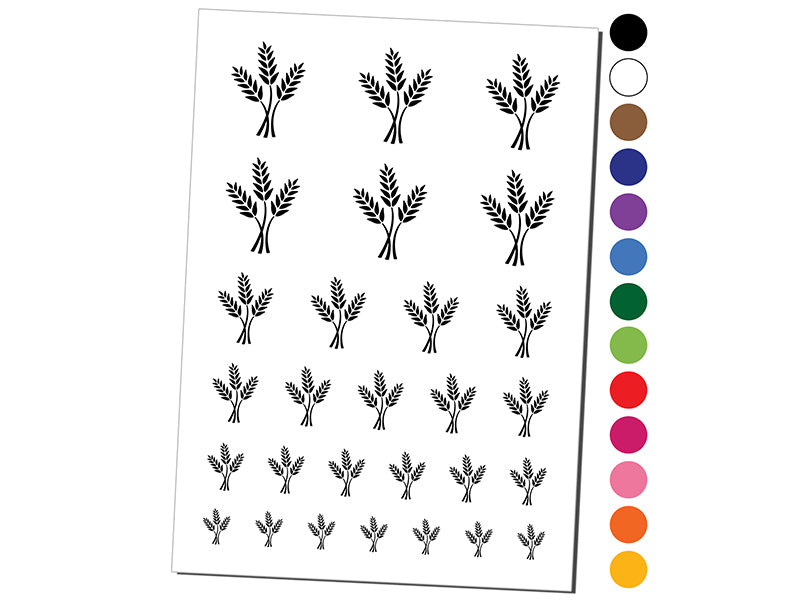 Wheat Stems Bread Baking Temporary Tattoo Water Resistant Fake Body Art Set Collection