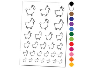 Llama Alpaca Chibi Temporary Tattoo Water Resistant Fake Body Art Set Collection