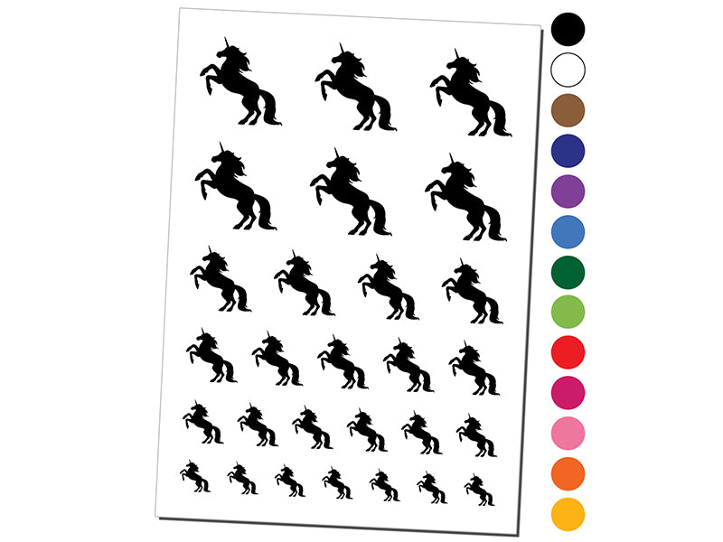 Majestic Unicorn Rearing Up Temporary Tattoo Water Resistant Fake Body Art Set Collection